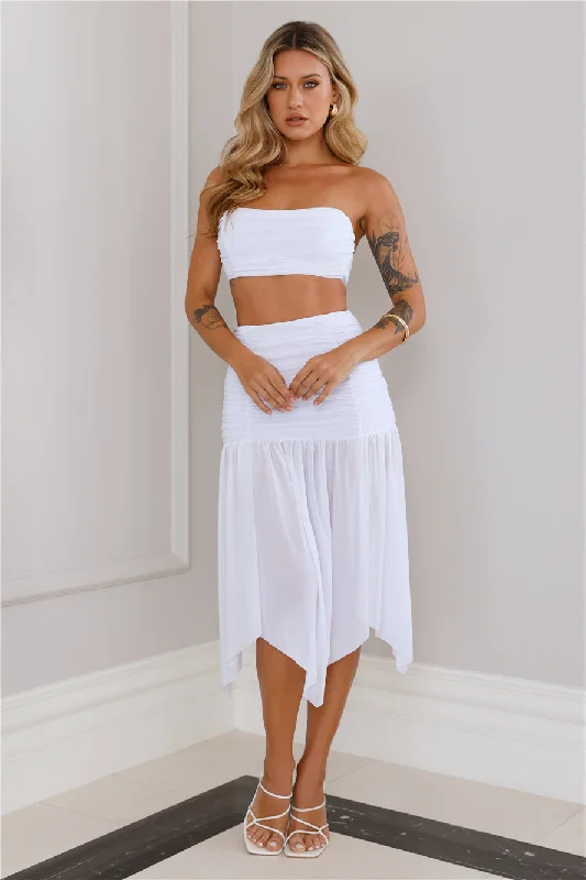 Seaside Celebrations Midi Skirt White