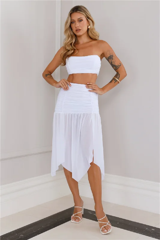 Seaside Celebrations Midi Skirt White