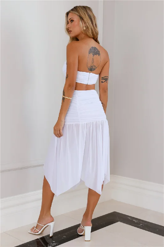 Seaside Celebrations Midi Skirt White