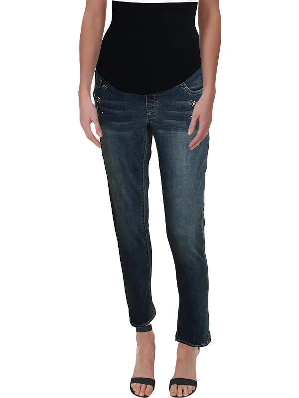 Womens Over Belly Maternity Skinny Jeans